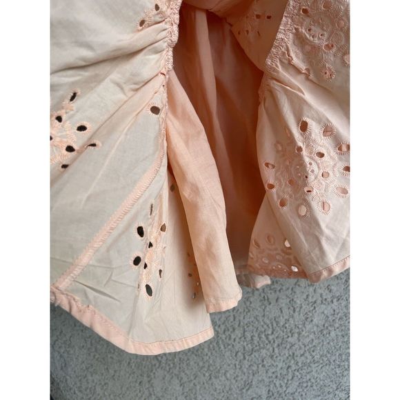 1 State Cotton Eyelet Embroidered Dress - Size Small - Peach/ Pink - Picture 8 of 10